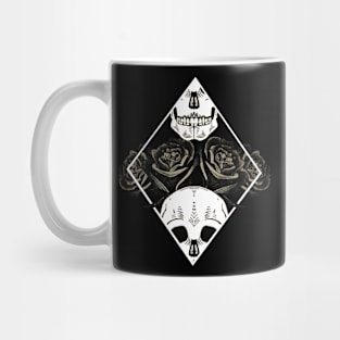 Retro Skeleton and Rose Design Mug